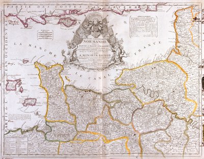 Carte de la Normandie, 1694, du Théâtre du Monde, par Jean-Baptiste Nolin, publié en 1717 - French School